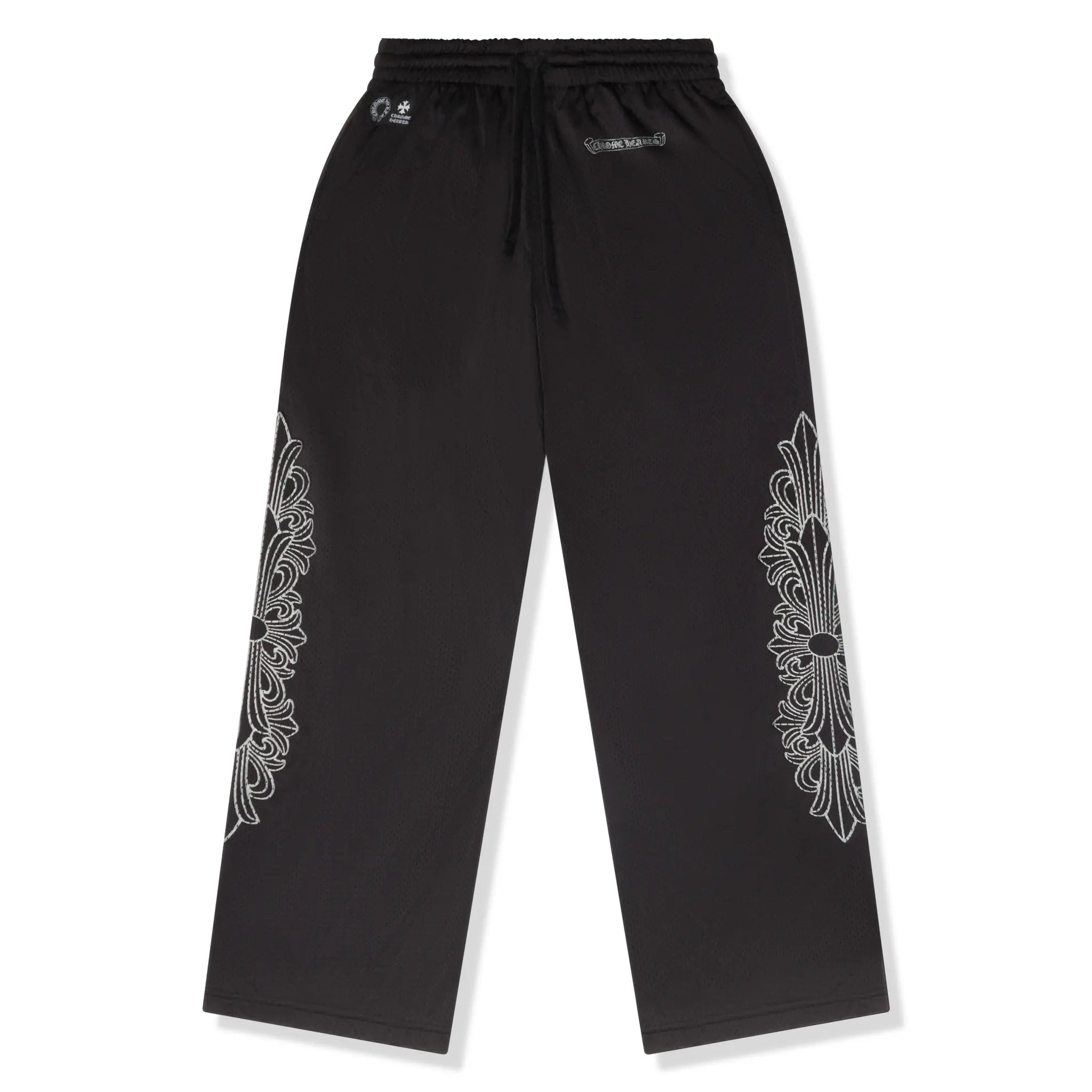 Front View of Chrome Hearts Mesh Warm Up Track Pants